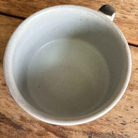 Otagiri HORIZON Speckled Stoneware Soup Mug and Saucer Brown/Blue Bands Japan - Picture 8 of 13